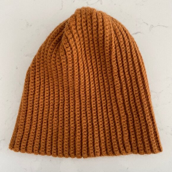 Hand Crafted Unisex Cozy Neutral Knit Toque Burnt Orange/Gold Sz OS NWOT - Picture 4 of 7